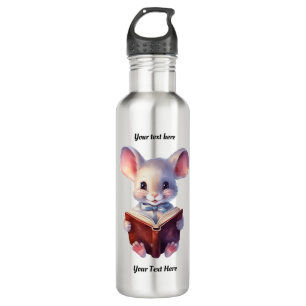 Whimsical Mouse reading book 710 Ml Water Bottle