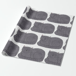 Whimsical Muffin Cat Sleeping Wrapping Paper