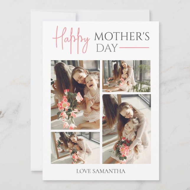 Whimsical Multi Photo Collage Mothers Day (Front)