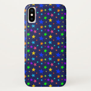 Whimsical Multicolor Stars   Navy Blue Background Case-Mate iPhone Case