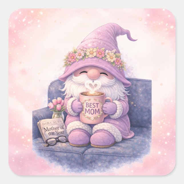 Whimsical Mum Appreciation Square Sticker (Front)