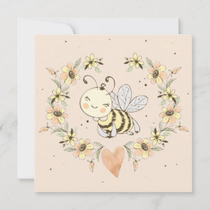 Whimsical Mummy To Bee Baby Shower Invitation