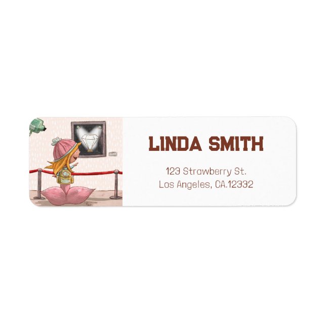 Whimsical Museum Diamond Mermaid Return Address (Front)