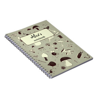 Whimsical Mushroom and Forest Creatures Notebook
