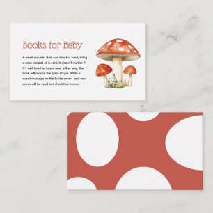 Whimsical Mushroom Baby Shower Books for Baby Enclosure Card