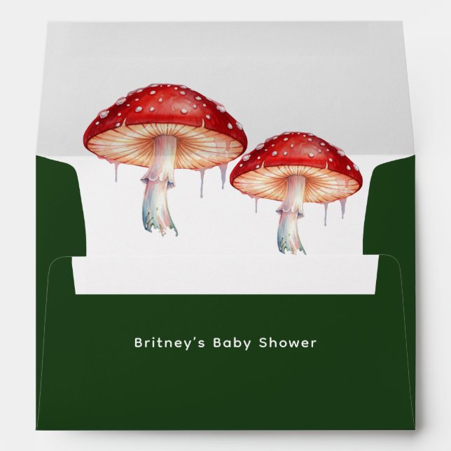 Whimsical Mushroom Baby Shower Envelope (Back (Bottom))