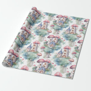 Whimsical Mushroom Cottage Pattern (10) Wrapping Paper