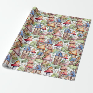 Whimsical Mushroom Cottage Pattern (1) Wrapping Paper