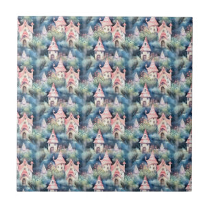 Whimsical Mushroom Cottage Pattern (8) Tile