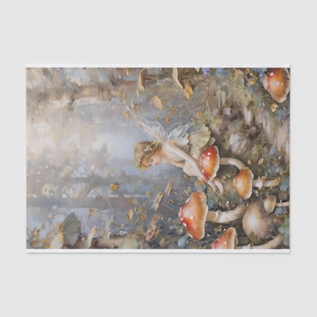 Whimsical Mushroom Fairy Decoupage   Tissue Paper (Front)