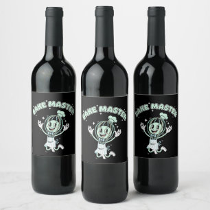 Whimsical Mushroom Family   Cute Woodland   Wine Label