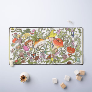 Whimsical Mushroom Forest Girls Desk Mat 
