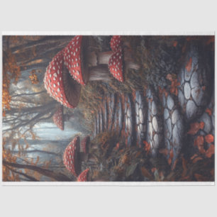 Whimsical Mushroom Forest Pathway Decoupage Tissue Paper