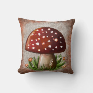 Whimsical Mushroom & Fungi Motif – Nature-Inspired Cushion