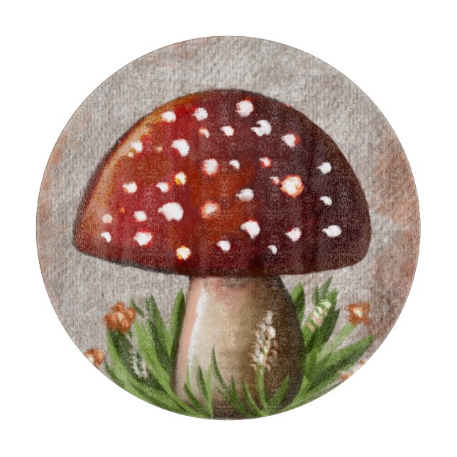 Whimsical Mushroom & Fungi Motif – Nature-Inspired Cutting Board (Front)
