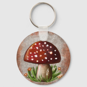 Whimsical Mushroom & Fungi Motif – Nature-Inspired Key Ring