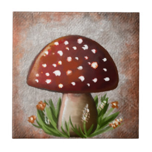 Whimsical Mushroom & Fungi Motif – Nature-Inspired Tile