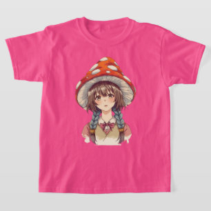 Whimsical Mushroom Hat Fantasy Nature Design T-Shirt