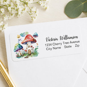 Whimsical Mushroom House Cottage Return Address