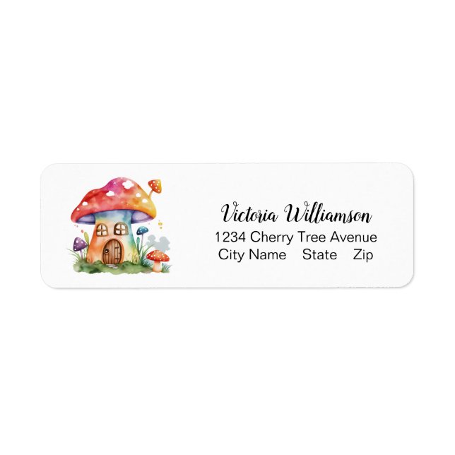 Whimsical Mushroom House Cute Watercolor Custom (Front)