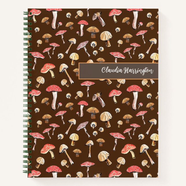 Whimsical Mushroom Notebook Nature Art Journal (Front)