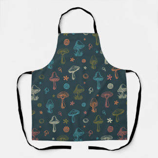 Whimsical Mushroom pattern Apron