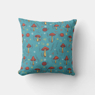 Whimsical Mushroom pattern Cushion
