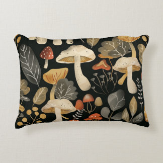 Whimsical Mushroom Pattern Decorative Cushion