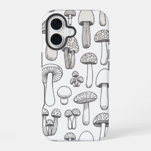 Whimsical Mushroom Pattern iPhone 16 Case