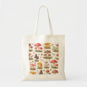 Whimsical Mushroom Pattern  Tote Bag