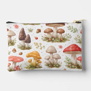 Whimsical Mushroom Pattern – Vintage Botanical  Accessory Pouch