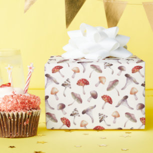 Whimsical Mushroom Pattern Wrapping Paper