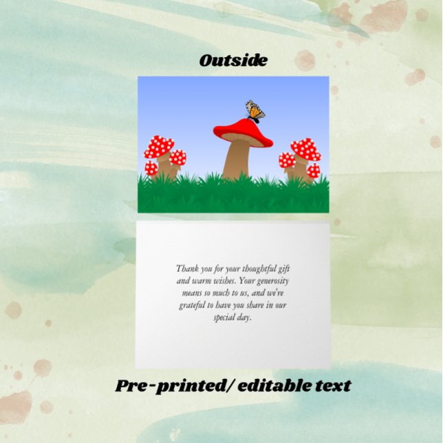 Whimsical Mushroom Personalised Thank You Card (Creator Uploaded)