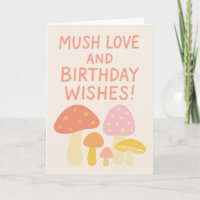 Whimsical Mushroom Pun Pastel Birthday Wishes