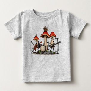 Whimsical Mushroom Rock Band Cottagecore Music Nat Baby T-Shirt