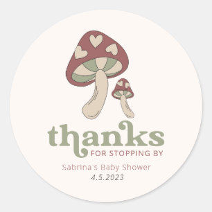Whimsical Mushroom Sage Green  Label