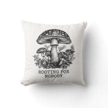 Whimsical Mushroom Throw Pillow — Botanical Accent