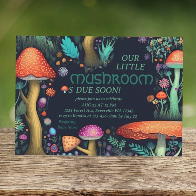 Whimsical Mushroom Woodland Forest Baby Shower Invitation (Creator Uploaded)