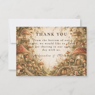 Whimsical Mushroom Woodland Wedding Thank You Card
