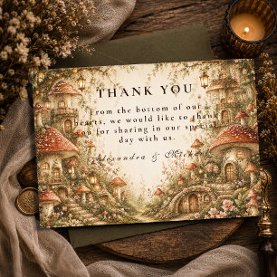 Whimsical Mushroom Woodland Wedding Thank You Card