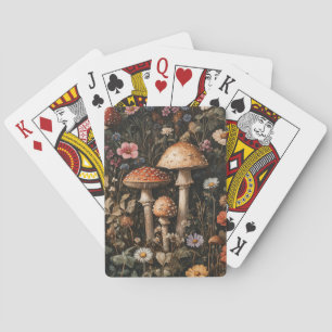 Whimsical Mushrooms and Wildflowers Botanical Playing Cards