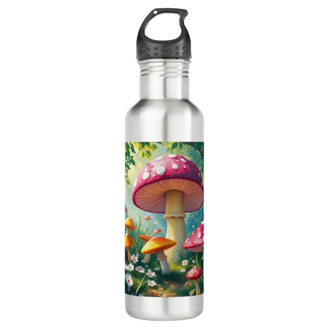 Whimsical Mushrooms Enchanted Forest  710 Ml Water Bottle (Front)