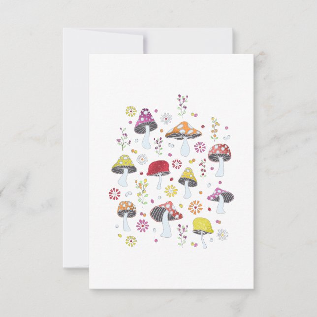 Whimsical Mushrooms Invitation (Front)