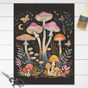 Whimsical Mushrooms Moths and Moon Decoupage Tissue Paper