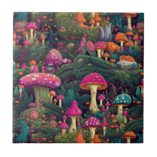 Whimsical Mushrooms Tile