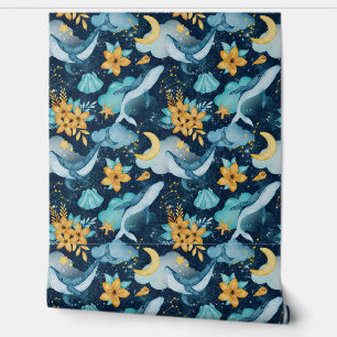 Whimsical Mystical ocean life nursery kids room Wallpaper