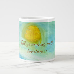 Whimsical Naive Art Sun Landscape Large Coffee Mug