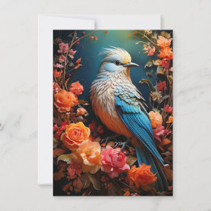 Whimsical Nature Blue Bird Card