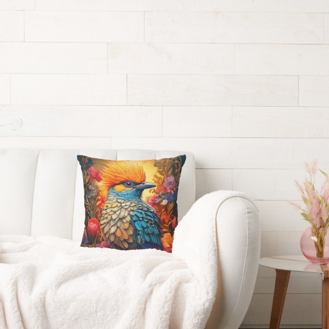 Whimsical Nature Blue Bird No 2 Cushion (Couch)