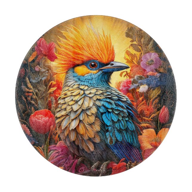 Whimsical Nature Blue Bird No 2 Cutting Board (Front)